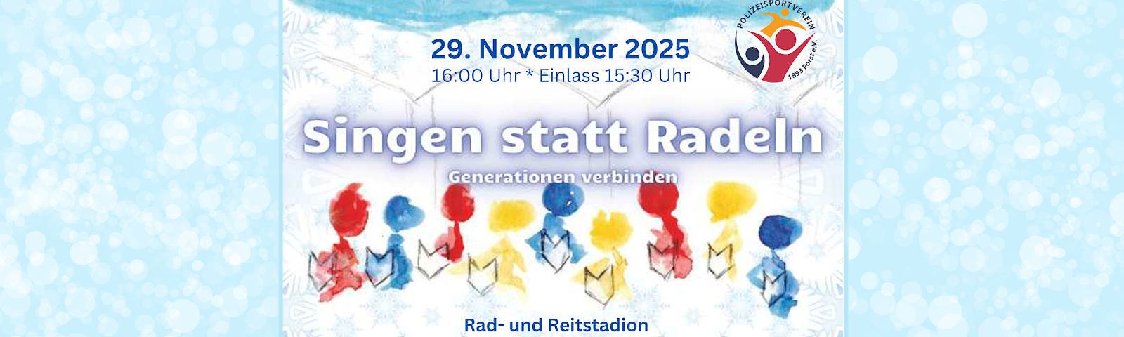 Singen statt Radeln - Generationen verbinden - 29. November 2025, 16 Uhr, Einlass 15:30 Uhr, Rad- und Reitstadion Forst (Lausitz)